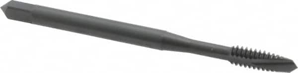 OSG - #6-32 UNC, 2 Flute, Oxide Finish, Vanadium High Speed Steel Spiral Point Tap - Plug Chamfer, Right Hand Thread, 2" OAL, 11/16" Thread Length, 0.141" Shank Diam, Series 280 - Exact Tooling