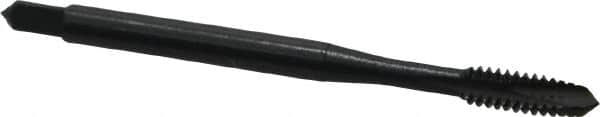 OSG - #6-32 UNC, 2 Flute, Oxide Finish, Vanadium High Speed Steel Spiral Point Tap - Plug Chamfer, Right Hand Thread, 2" OAL, 11/16" Thread Length, 0.141" Shank Diam, Series 280 - Exact Tooling
