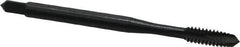 OSG - #6-32 UNC, 2 Flute, Oxide Finish, Vanadium High Speed Steel Spiral Point Tap - Plug Chamfer, Right Hand Thread, 2" OAL, 11/16" Thread Length, 0.141" Shank Diam, Series 280 - Exact Tooling