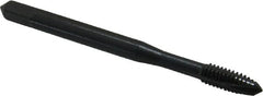OSG - #8-32 UNC, 3 Flute, Oxide Finish, Vanadium High Speed Steel Spiral Point Tap - Plug Chamfer, Right Hand Thread, 2-1/8" OAL, 3/4" Thread Length, 0.168" Shank Diam, 2B Class of Fit, Series 280 - Exact Tooling