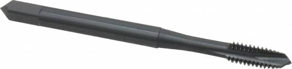 OSG - #8-32 UNC, 3 Flute, Oxide Finish, Vanadium High Speed Steel Spiral Point Tap - Plug Chamfer, Right Hand Thread, 2-1/8" OAL, 3/4" Thread Length, 0.168" Shank Diam, Series 280 - Exact Tooling