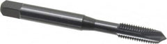 OSG - 1/4-28 UNF, 3 Flute, Oxide Finish, Vanadium High Speed Steel Spiral Point Tap - Plug Chamfer, Right Hand Thread, 2-1/2" OAL, 1" Thread Length, 0.255" Shank Diam, 2B Class of Fit, Series 280 - Exact Tooling