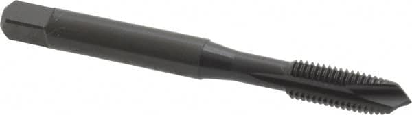 OSG - 1/4-28 UNF, 3 Flute, Oxide Finish, Vanadium High Speed Steel Spiral Point Tap - Plug Chamfer, Right Hand Thread, 2-1/2" OAL, 1" Thread Length, 0.255" Shank Diam, Series 280 - Exact Tooling