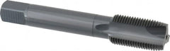 OSG - M18x1.50 Metric Fine, 3 Flute, Oxide Finish, Vanadium High Speed Steel Spiral Point Tap - Plug Chamfer, Right Hand Thread, 4-1/32" OAL, 1-13/16" Thread Length, 0.542" Shank Diam, Series 289 - Exact Tooling