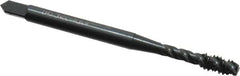 OSG - #6-32 UNC 3 Flute Modified Bottoming Spiral Flute Tap - Vanadium High Speed Steel, Oxide Finish, 2" OAL, Right Hand Flute, Right Hand Thread, Oversize, H7, Series 290 - Exact Tooling