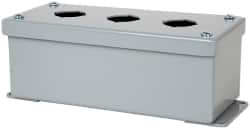 Cooper B-Line - 3 Hole, 1.203 Inch Hole Diameter, Steel Pushbutton Switch Enclosure - 8 Inch High x 3-1/4 Inch Wide x 2-3/4 Inch Deep, 12, 13 NEMA Rated - Exact Tooling
