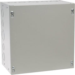 Cooper B-Line - Steel Junction Box Enclosure Screw Flat Cover - NEMA 1, 10" Wide x 10" High x 6" Deep - Exact Tooling