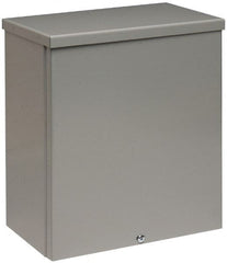Cooper B-Line - Steel Junction Box Enclosure Screw Flat Cover - NEMA 3R, 10" Wide x 12" High x 4" Deep, Rainproof - Exact Tooling