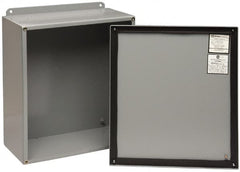 Cooper B-Line - Steel Standard Enclosure Screw Flat Cover - NEMA 12, 13, 14" Wide x 16" High x 6" Deep, Dirt-tight & Dust-tight - Exact Tooling