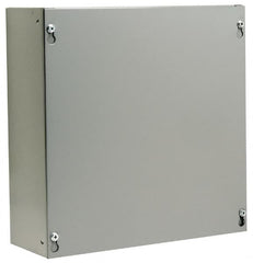 Cooper B-Line - Steel Junction Box Enclosure Screw Flat Cover - NEMA 1, 12" Wide x 12" High x 4" Deep - Exact Tooling