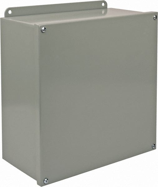 Cooper B-Line - Steel Standard Enclosure Screw Flat Cover - NEMA 12, 13, 12" Wide x 12" High x 6" Deep, Dirt-tight & Dust-tight - Exact Tooling