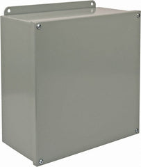 Cooper B-Line - Steel Standard Enclosure Screw Flat Cover - NEMA 12, 13, 12" Wide x 12" High x 6" Deep, Dirt-tight & Dust-tight - Exact Tooling