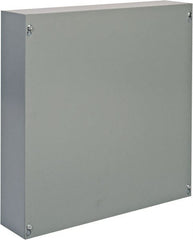 Cooper B-Line - Steel Junction Box Enclosure Screw Flat Cover - NEMA 1, 18" Wide x 18" High x 4" Deep - Exact Tooling