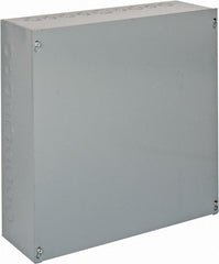Cooper B-Line - Steel Junction Box Enclosure Screw Flat Cover - NEMA 1, 18" Wide x 18" High x 6" Deep - Exact Tooling