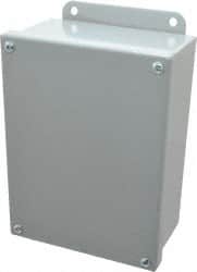 Cooper B-Line - Steel Standard Enclosure Screw Flat Cover - NEMA 12, 13, 6" Wide x 8" High x 3-1/2" Deep, Dirt-tight & Dust-tight - Exact Tooling