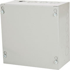 Cooper B-Line - Steel Junction Box Enclosure Screw Flat Cover - NEMA 1, 8" Wide x 8" High x 4" Deep - Exact Tooling