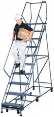 Gillis - 10.83' High 300 Lb Capacity 10 Step Rolling Ladder - Exact Tooling