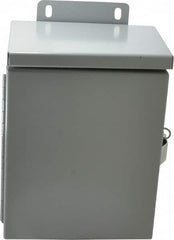Cooper B-Line - Steel Junction Box Enclosure Hinge Flat Cover - NEMA 3R, 6" Wide x 8" High x 4" Deep, Rainproof - Exact Tooling