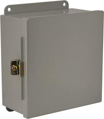 Cooper B-Line - Steel Standard Enclosure Hinge Flat Cover - NEMA 12, 13, 8" Wide x 8" High x 4" Deep, Dirt-tight & Dust-tight - Exact Tooling
