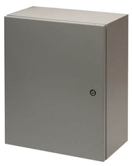 Cooper B-Line - Steel Standard Enclosure Hinge Flat Cover - NEMA 4, 12, 12" Wide x 16" High x 6" Deep, Dirt-tight, Dust-tight, Rainproof & Watertight - Exact Tooling