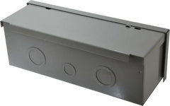 Cooper B-Line - 4" High x 12" Wide x 4" Long, Screw Mount Wire Duct - Gray, 3 Knockouts, Screw, Steel - Exact Tooling