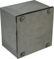 Cooper B-Line - Steel Junction Box Enclosure Screw Flat Cover - NEMA 3, 12, 6" Wide x 6" High x 4" Deep, Dust-tight & Rainproof - Exact Tooling