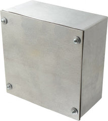 Cooper B-Line - Steel Junction Box Enclosure Screw Flat Cover - NEMA 3, 12, 8" Wide x 8" High x 4" Deep, Dust-tight & Rainproof - Exact Tooling