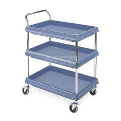 Metro - Carts; Type: Utility ; Load Capacity (Lb.): 400.000 ; Number of Shelves: 3 ; Width (Inch): 21-1/2 ; Length (Inch): 34-3/8 ; Height (Inch): 33/14 - Exact Tooling