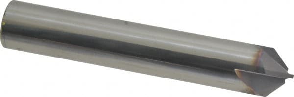 Niagara Cutter - 1/2" Diam 4 Flute Single End Solid Carbide Chamfer Mill - Exact Tooling
