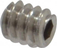 Value Collection - #4-40 UNC, 1/8" OAL, Flat Point Set Screw - Grade Austenitic A2 Stainless Steel, 0.05" Key - Exact Tooling