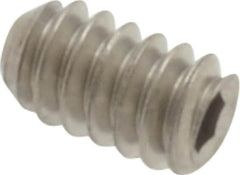 Value Collection - #4-40 UNC, 3/16" OAL, Flat Point Set Screw - Grade Austenitic A2 Stainless Steel, 0.05" Key - Exact Tooling