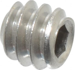 Value Collection - #6-32 UNC, 1/8" OAL, Flat Point Set Screw - Grade Austenitic A2 Stainless Steel, 1/16" Key - Exact Tooling