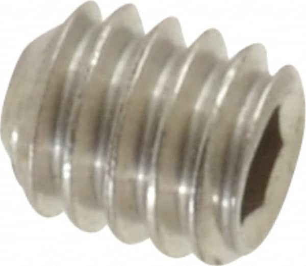 Value Collection - #8-32 UNC, 3/16" OAL, Flat Point Set Screw - Grade Austenitic A2 Stainless Steel, 5/64" Key - Exact Tooling