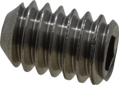 Value Collection - #8-32 UNC, 1/4" OAL, Flat Point Set Screw - Grade Austenitic A2 Stainless Steel, 5/64" Key - Exact Tooling