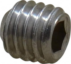 Value Collection - #10-32 UNF, 3/16" OAL, Flat Point Set Screw - Grade Austenitic A2 Stainless Steel, 3/32" Key - Exact Tooling