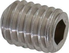Value Collection - #10-32 UNF, 1/4" OAL, Flat Point Set Screw - Grade Austenitic A2 Stainless Steel, 3/32" Key - Exact Tooling
