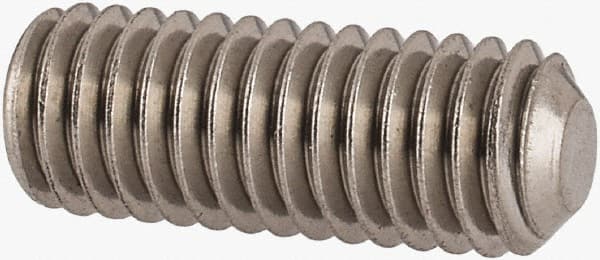 Value Collection - #10-32 UNF, 1/2" OAL, Flat Point Set Screw - Grade Austenitic A2 Stainless Steel, 3/32" Key - Exact Tooling