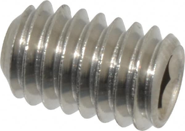 Value Collection - 5/16-18 UNC, 1/2" OAL, Flat Point Set Screw - Grade Austenitic A2 Stainless Steel, 5/32" Key - Exact Tooling