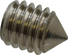 Value Collection - #10-32 UNF, 1/4" OAL, Cone Point Set Screw - Grade Austenitic A2 Stainless Steel, 3/32" Key - Exact Tooling