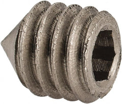 Value Collection - 5/16-18 UNC, 3/8" OAL, Cone Point Set Screw - Grade Austenitic A2 Stainless Steel, 5/32" Key - Exact Tooling