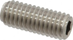 Value Collection - 3/8-16 UNC, 1" OAL, Oval Point Set Screw - Grade Austenitic A2 Stainless Steel, 3/16" Key - Exact Tooling