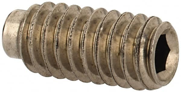 Value Collection - #8-32 UNC, 3/8" OAL, Half Dog Point Set Screw - Grade Austenitic A2 Stainless Steel, 5/64" Key - Exact Tooling