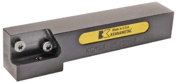 Kennametal - KGMS, Left Hand, Indexable Grooving Tool Holder - 25mm Shank Height, 25mm Shank Width, 138.75mm OAL - Exact Tooling