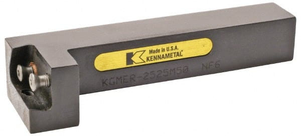 Kennametal - KGME, Right Hand, Indexable Grooving Tool Holder - 25mm Shank Height, 25mm Shank Width, 150.25mm OAL - Exact Tooling