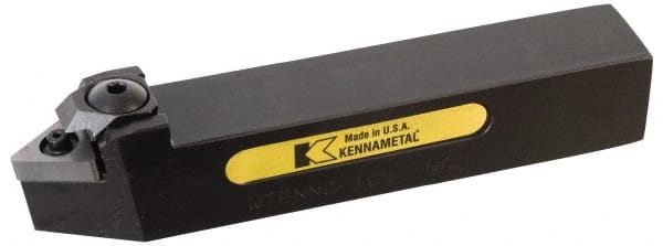 Kennametal - WTEN, Neutral Cut, 0° Lead Angle, 1" Shank Height x 1" Shank Width, Negative Rake Indexable Turning Toolholder - 6" OAL, TN..43. Insert Compatibility, Series Wedgelock - Exact Tooling