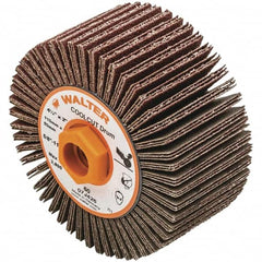 WALTER Surface Technologies - 4-1/4" Diam 60 Grit Aluminum Oxide Unmounted Flap Wheel - 5/8-11 Threaded Hole, 2" Wide, Coated, Grade Coarse, 3,800 Max RPM - Exact Tooling