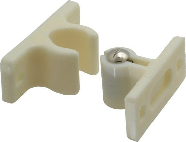 Sugatsune - 2-17/64" Long x 1" Wide x 1-1/4" High, Plastic & Steel Adjustable Knuckle Catch - White Finish, 18-44 N/Lb Pull Force, 29-59 N/Lb Push Force, 2-41/64" Long Strike, 1-1/4" Wide Strike - Exact Tooling