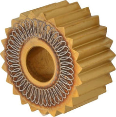 Dorian Tool - 3/4" Diam, 90° Tooth Angle, 10 TPI, Standard (Shape), Form Type High Speed Steel Straight Knurl Wheel - 3/8" Face Width, 1/4" Hole, Circular Pitch, Bright Finish, Series A - Exact Tooling