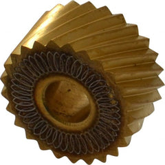 Dorian Tool - 3/4" Diam, 90° Tooth Angle, 12 TPI, Standard (Shape), Form Type High Speed Steel Right-Hand Diagonal Knurl Wheel - 3/8" Face Width, 1/4" Hole, Circular Pitch, 30° Helix, Bright Finish, Series A - Exact Tooling