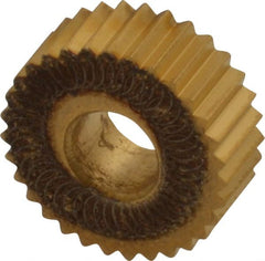 Dorian Tool - 1/2" Diam, 90° Tooth Angle, 20 TPI, Standard (Shape), Form Type High Speed Steel Straight Knurl Wheel - 3/16" Face Width, 3/16" Hole, Circular Pitch, Bright Finish, Series C - Exact Tooling